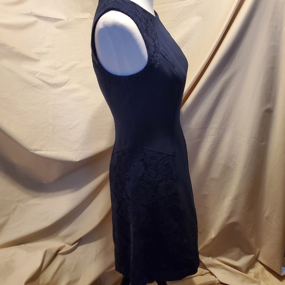 Adrianna Papell Blue Lace Overlay Dress SZ 4 - Picture 3 of 7